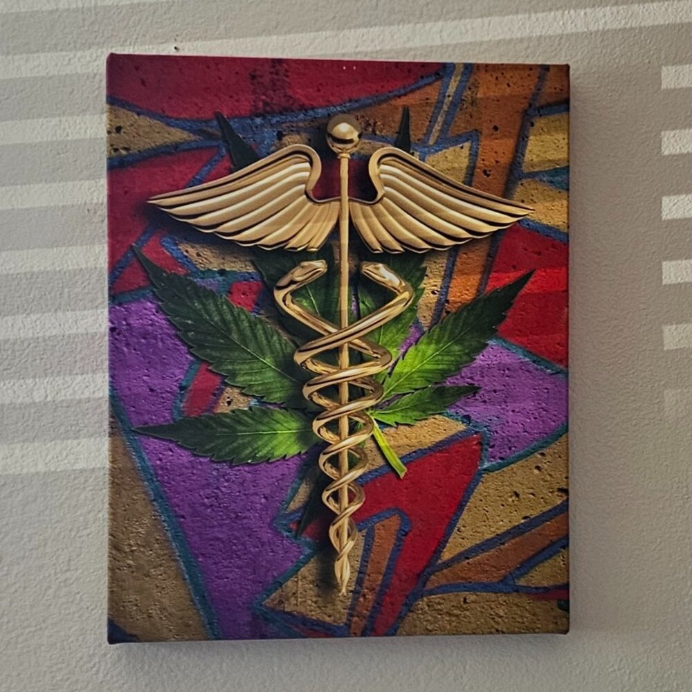 Medical Cannibis Art Print on Canvas 16 X 24